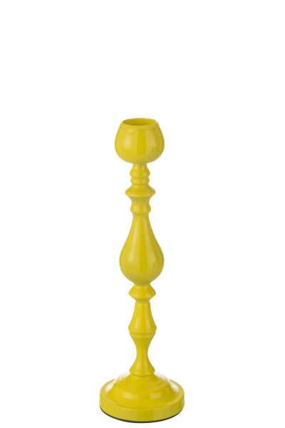 PORTACANDELE ALTO IN METALLO GIALLO (diam.14,5x47,5cm)