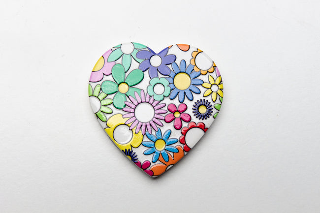 MAGNETE A FORMA DI CUORE IN CERAMICA LINEA FIORELLO