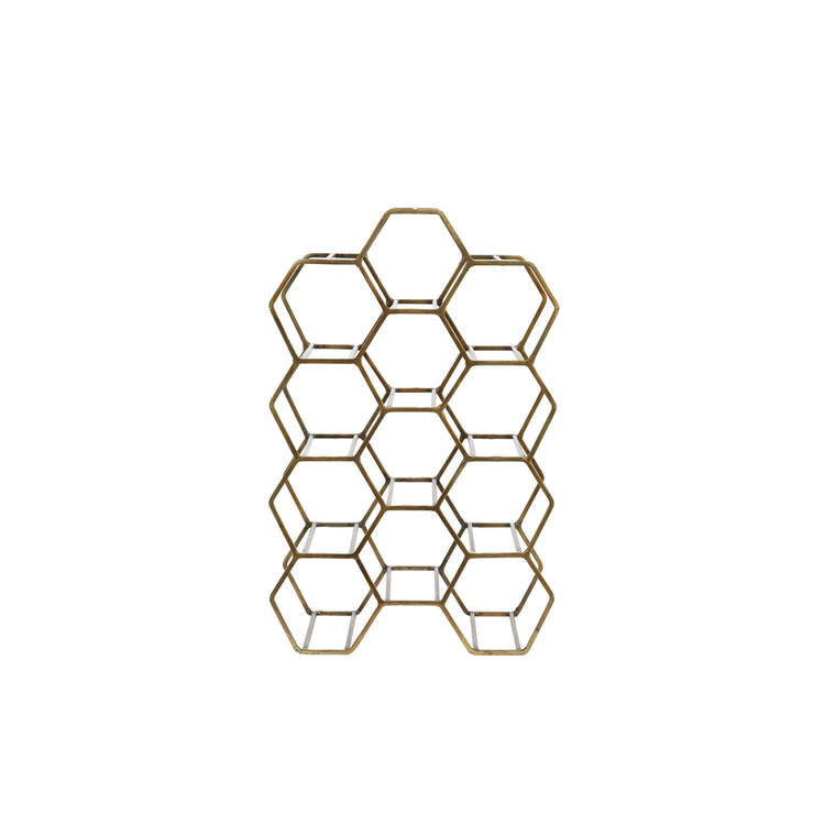 PORTABOTTIGLIE DA 12 IN METALLO BRONZO ANTICO (30x18x46cm)