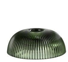 CANDELIERE CANELE IN VETRO VERDE ROTONDO AMPIO (10x10x4cm)