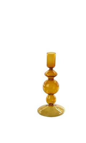 CANDELABRO PICCOLO BOROSILICATO IN VETRO TRASPARENTE CANNELLA (9xh.19cm)