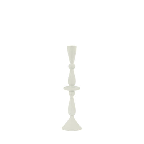 PORTACANDELE IN METALLO BIANCO (Ø7x28,5 cm)