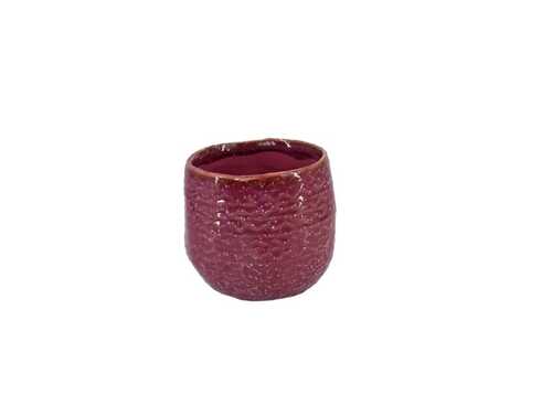CACHEPOT MINI "VULCAN" CERAMICA MALVA 8,00 CM x H 7,00 CM