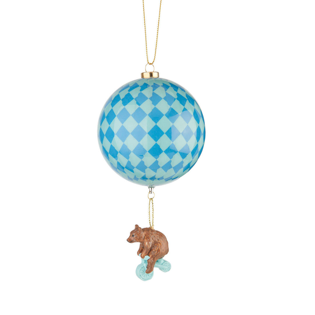 SFERA IN VETRO ROMBI AZZURRO