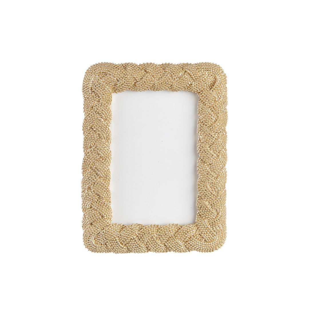 PORTAFOTO RETTANGOLARE TRECCIA ORO