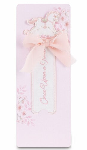 SEGNALIBRO CON CAVALLINO ROSA CON BUSTA (17xh.24cm)