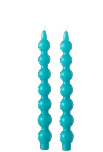 SET 2 CANDELE ZUCCA AZZURRO-5ore (7,5x3,5x30cm)