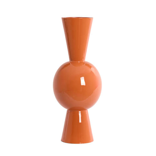VASO ALTO DECORATIVO IN METALLO ARANCIONE (Ø30x75cm)