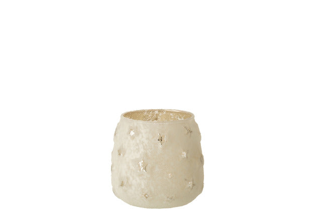 Porta T-Light Stella Vetro Antico Argento Small (10X10X10CM)