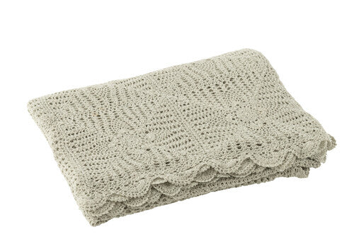Tovaglia Con Merletto In Cotone Verde Chiaro (200x135cm)