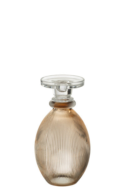 CANDELIERE/VASO VERSATILE OVALE IN VETRO TRASPARENTE (diam.14,5x28,5cm)