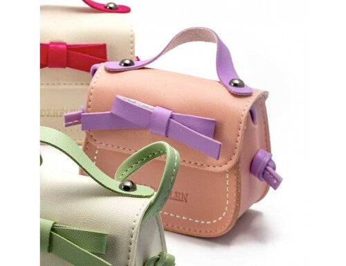 BORSETTA IN PELLE CON TRACOLLA ROSA/LILLA -FASHION BAGS (11,5x5x10cm)
