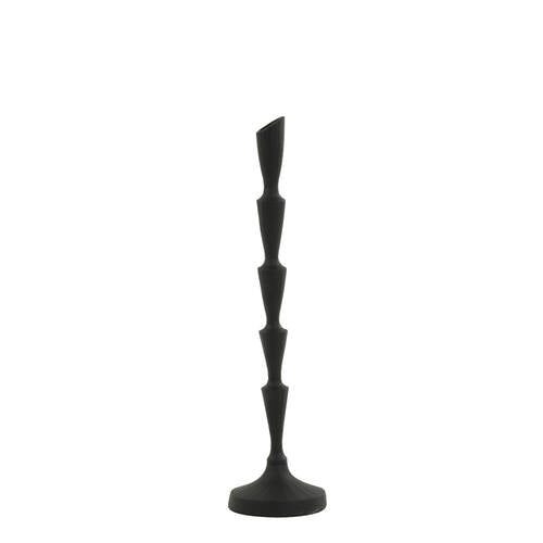 PORTACANDELE IN FERRO NERO OPACO (Ø10x41 cm)