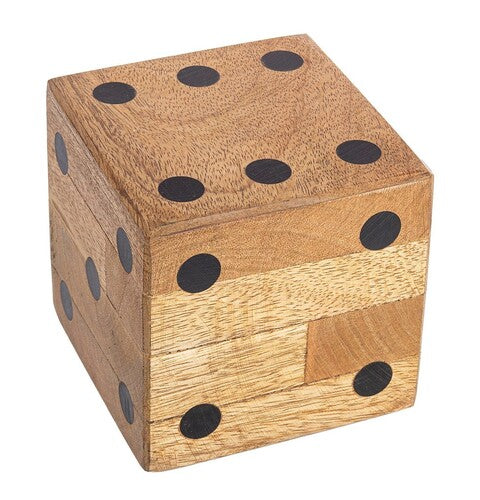 DECORAZIONE DADO FORTUNE IN LEGNO DI MANGO (10.5x10.5x10.5h)