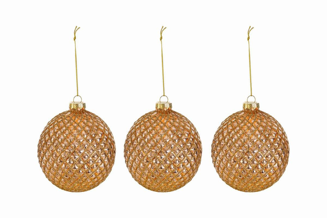 SET 3 PALLINE IN VETRO ORO