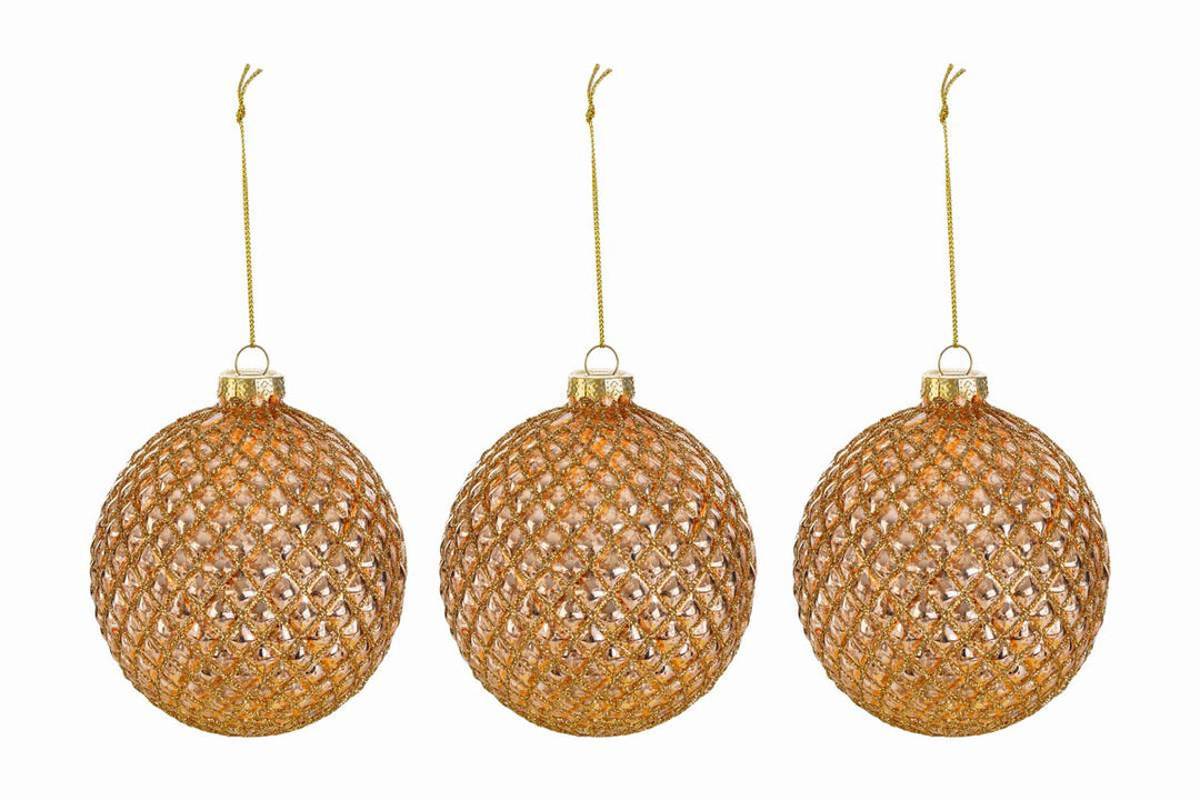 SET 3 PALLINE IN VETRO ORO