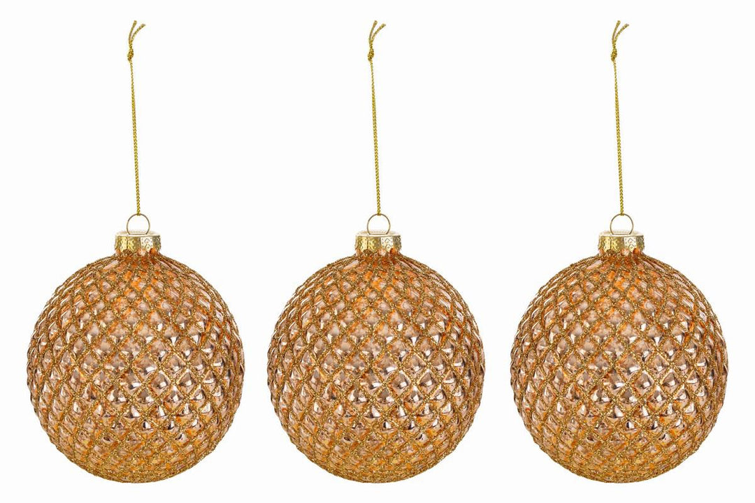 SET 3 PALLINE IN VETRO ORO