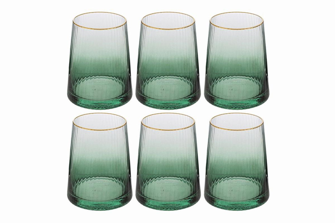 SET 6 PZ BICCHIERE IN VETRO VERDE
