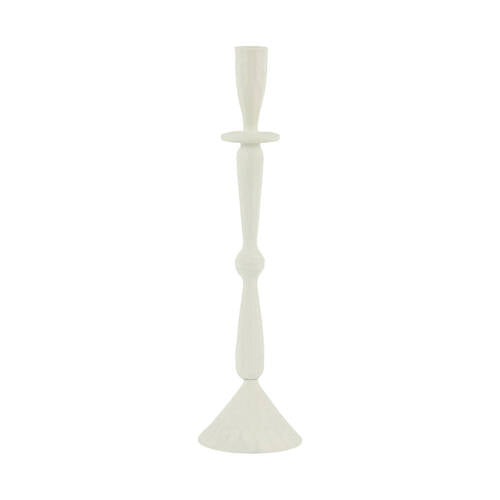 PORTACANDELE IN METALLO BIANCO (Ø10,5x39 cm)