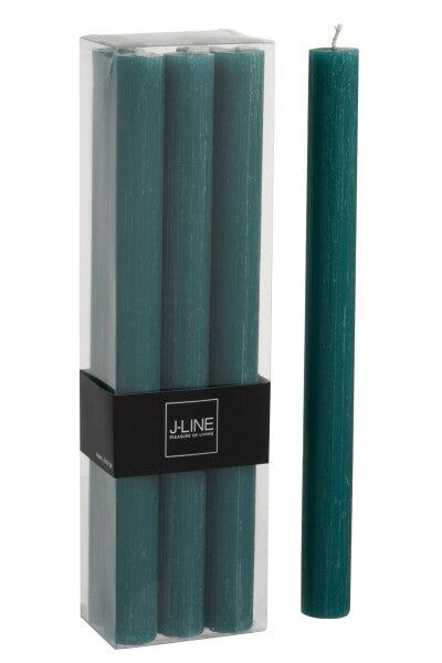 SCATOLA 6 CANDELE VERDE SCURO- 9ORE (7x4,5x24cm)