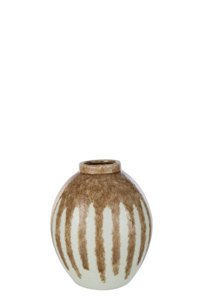 VASO VERNICE IN CERAMICA BEIGE/MARRONE CHIARO LARGE (22x22xh.22,5cm)