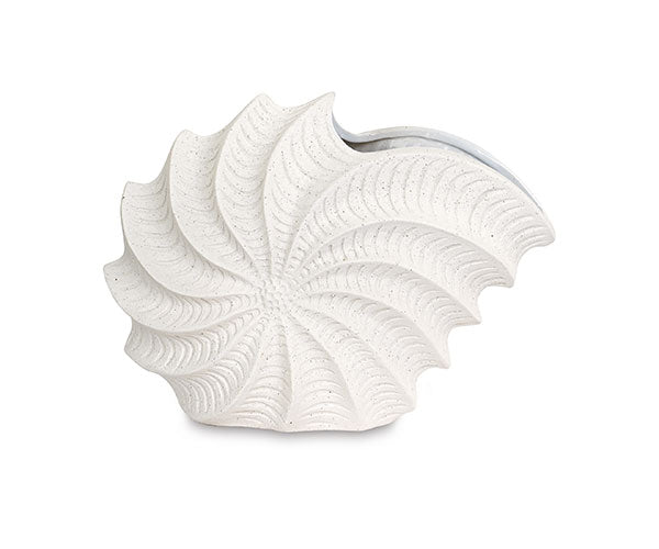 VASO NAUTILUS IN PASTA DI CERAMICA BIANCO (33x26cm)