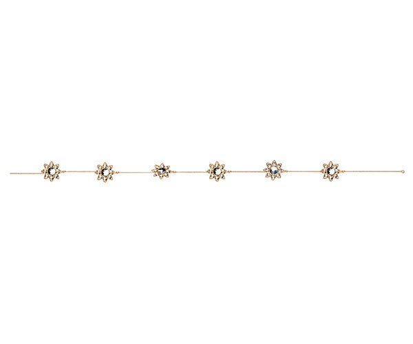 FILO PENDENTE CON 6 FIORI GEMME ORO (h.105cm)