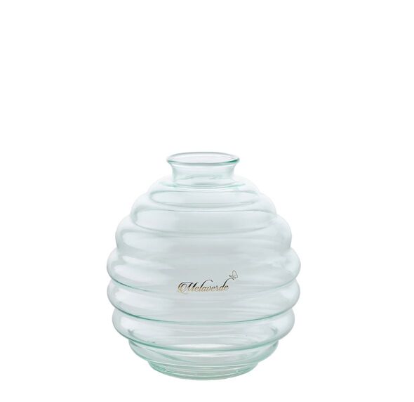 VASO NICOLE IN VETRO LUSTRO SALVIA (h.17cm)