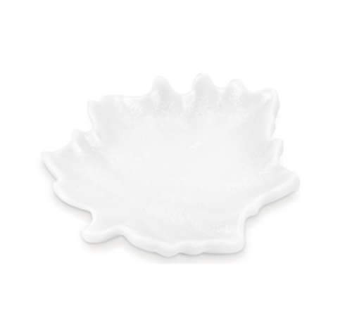 PIATTO FOGLIA GRANDE BIANCO 18X21CM