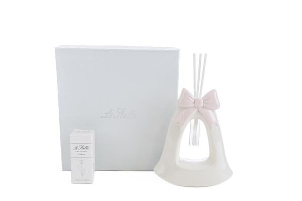 PROFUMATORE CON CAMPANA ROSA IN PORCELLANA C/ASTUCCIO (9,5x4xh.11cm)