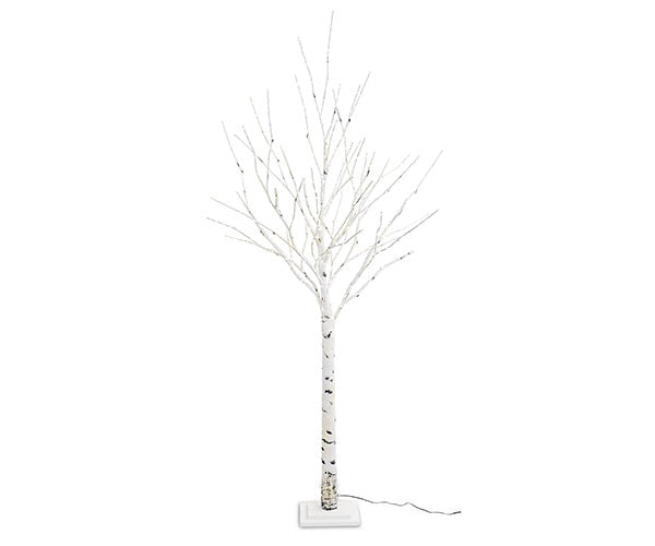 ALBERO BETULLA BIANCO CON BASE IN METALLO CON 500 LED (h.175cm)