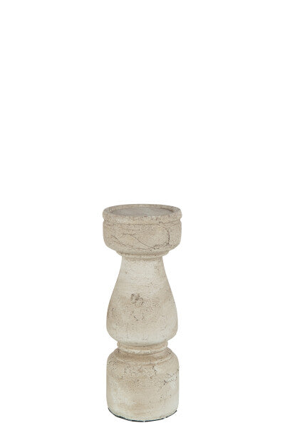 CANDELIERE IN TERRACOTTA BEIGE LARGE (9,5x9,5x28cm)