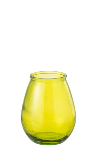 VASO PICCOLO OVALE IN VETRO GIALLO (19x19x23cm)