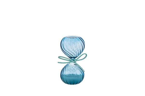 .CLESSIDRA IN VETRO COLOR CELESTE C/ASTUCCIO (h.8cm)