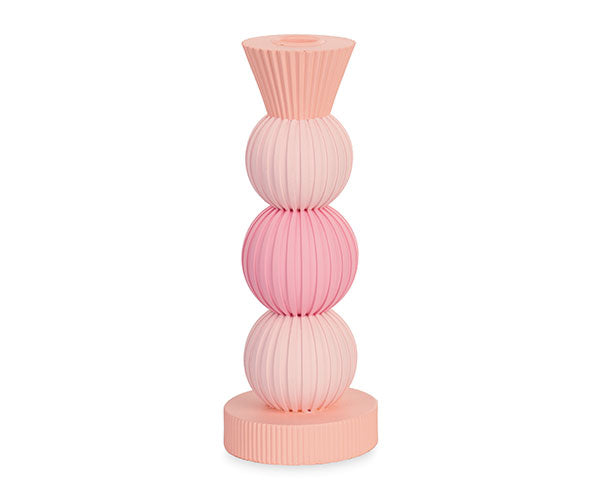 PORTACANDELA SFERA ROSA/PESCA IN CERAMICA h.23cm