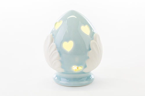 POMO PORCELLANA LED CELESTE 11xh.15 CM