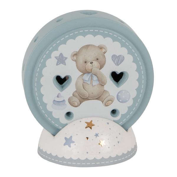 LED IN TERRACOTTA CON DIPINTO BABY CIELO (h.11cm)