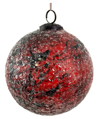 SFERA DI VETRO MOSAICO BORDEAUX EFFETTO GHIACCIO LARGE