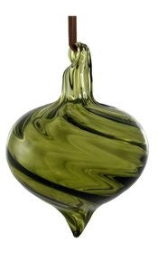 SFERA CIPOLLA IN VETRO VERDE OLIVA STRIATA