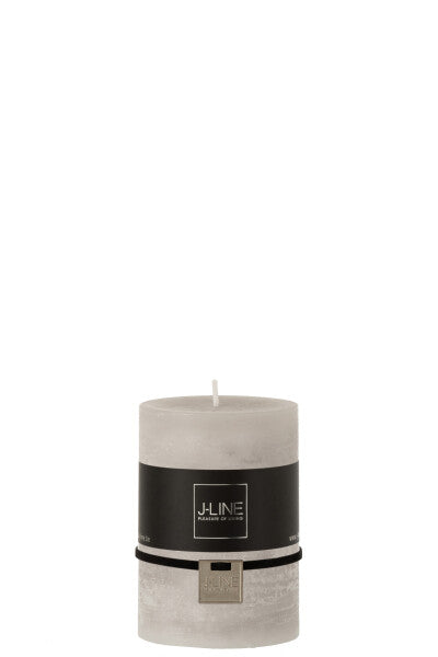 CANDELA CILINDRICA COLOR GRIGIO CHIARO O-39 ore (7x7x10cm)