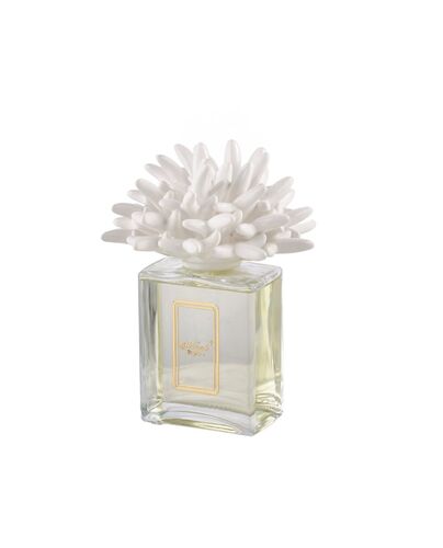 PROFUMATORE CON TAPPO ANEMONE IN CERAMICA DI CAPODIMONTE BIANCO (250ml)