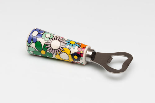 APRIBOTTIGLIA IN METALLO CON MANICO IN CERAMICA-LINEA FIORELLO