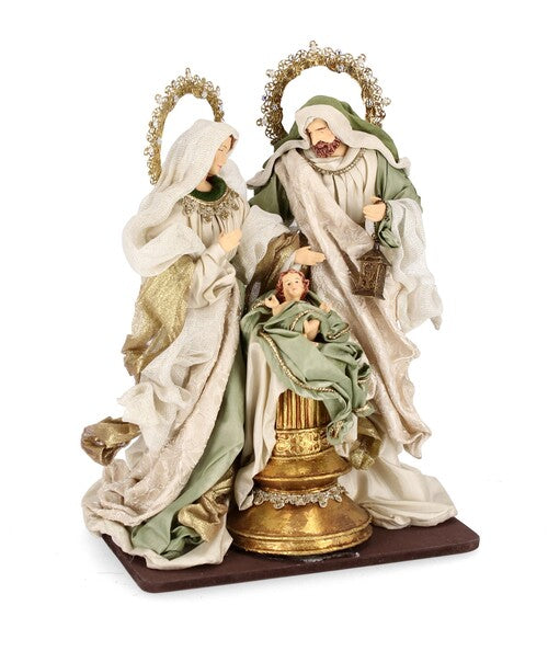 SACRA FAMIGLIA AVELINE STAND VERDE IN TESSUTO (30x23x40h)