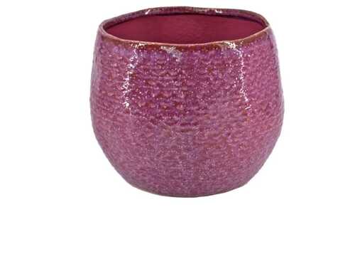 CACHEPOT MEDIO "VULCAN" CERAMICA MALVA 15,00 CM x H 12,50 CM