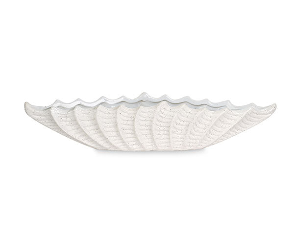 CIOTOLA NAUTILUS IN PASTA DI CERAMICA BIANCA (40,5x9x8h)