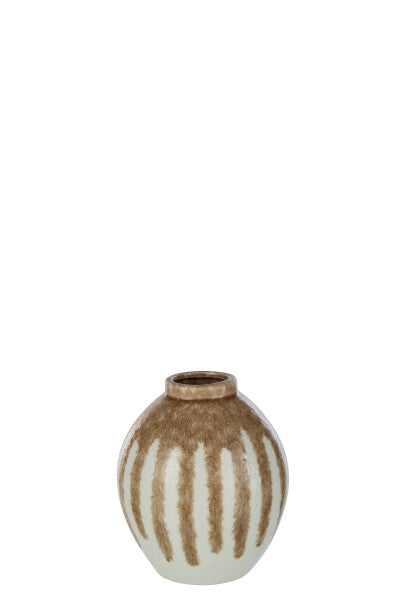 VASO VERNICE IN CERAMICA BEIGE/MARRONE CHIARO SMALL (18x18xh.20,5cm)