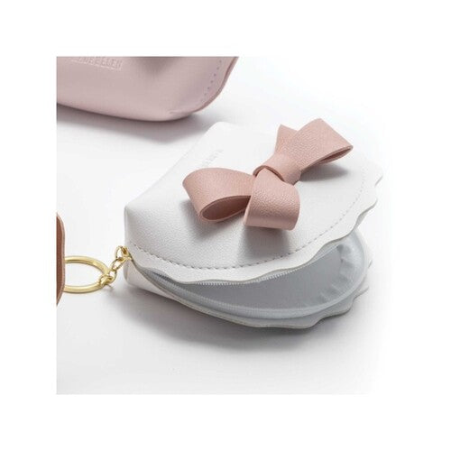 PORTACHIAVI POCHETTE BIANCA/ROSA (9x12,5cm)-CLISPBAG MH852