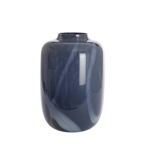 VASO DECORATIVO IN VETRO BLU/CREMA (Ø34x50 cm)