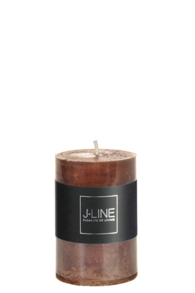 CANDELA CILINDRICA COLOR MARRONE-18 ore (5x5x7,5cm)