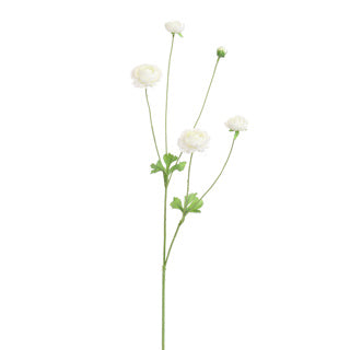 RAMO CON FIORI DI RANUNCOLO IN SETA CREMA (h.90cm)